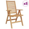 Szék 8 pcs barna 64.5 x 52 x 108 cm tömör teakfa