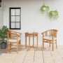 Szék párnával 2 pcs barna 63 x 58 x 89 cm tömör teakfa