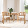 Szék párnával 2 pcs barna 63 x 58 x 89 cm tömör teakfa