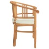 Szék párnával 2 pcs barna 63 x 58 x 89 cm tömör teakfa