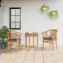 Szék párnával 2 pcs barna 63 x 58 x 89 cm tömör teakfa