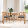 Szék párnával 2 pcs barna 63 x 58 x 89 cm tömör teakfa