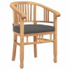 Szék párnával 2 pcs barna 63 x 58 x 89 cm tömör teakfa