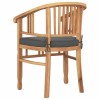 Szék párnával 2 pcs barna 63 x 58 x 89 cm tömör teakfa