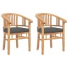 Szék párnával 2 pcs barna 63 x 58 x 89 cm tömör teakfa
