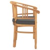 Szék párnával 2 pcs barna 63 x 58 x 89 cm tömör teakfa