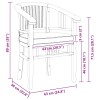 Szék párnával 2 pcs barna 63 x 58 x 89 cm tömör teakfa