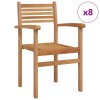 Szék 8 pcs barna 56 x 55 x 90.5 cm tömör teakfa