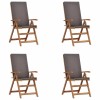 Kerti szék 4 pcs barna és szürke 57 x 71,5 x 104 cm
