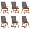 Kerti szék 6 pcs barna és szürke 57 x 71,5 x 104 cm