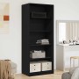 Ruhásszekrény polcokkal fekete tölgy 80 x 50 x 200 cm faanyag