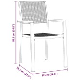 Kert étkező szett 7 pcs fekete porszórt acél
