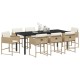 Kert étkező szett 9 pcs bézs polirattan