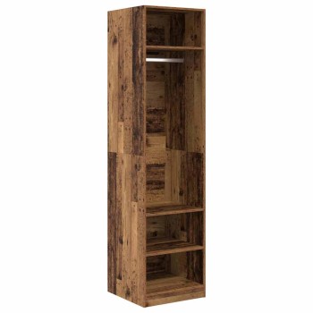 Ruhásszekrény polcokkal öreg fa 50 x 50 x 200 cm faanyag