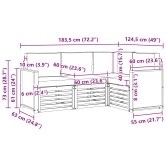Ülőgarnitúrák párnával 4 pcs tömör akácfa