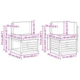 Ülőgarnitúrák párnával 4 pcs tömör akácfa