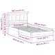 Ágykeret fejtámlával fehér 75 x 190 cm tömör fenyőfa