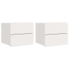 Éjjeli asztal fiókkal 2 pcs fehér 39 x 34 x 33 cm tömör fenyőfa
