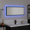 Tükör led -es lámpákkal fekete tölgy 90 x 8,5 x 37 cm faanyag