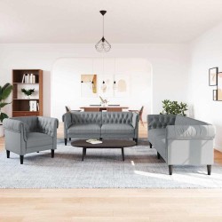 Kanapé szett 3 pcs világosszürke szövet