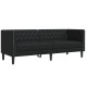 Kanapé szett 2 pcs fekete 194 x 74.5 x 70.5 cm műbőr Kanapé szett 2 pcs fekete 194 x 74.5 x 70.5 cm műbőr