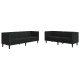 Kanapé szett 2 pcs fekete 194 x 74.5 x 70.5 cm műbőr Kanapé szett 2 pcs fekete 194 x 74.5 x 70.5 cm műbőr