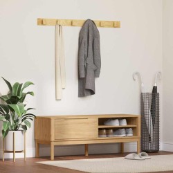 Előszoba pad faggyú barna 115 x 40 x 45 cm tömör fenyőfa