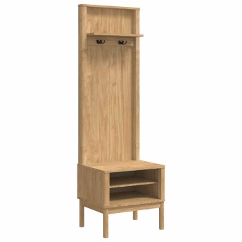 Előszobafal floro faggyú barna 50 x 40 x 158 cm tömör fenyőfa