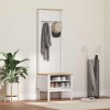 Előszobafal floro fehér 50 x 40 x 158 cm tömör fenyőfa