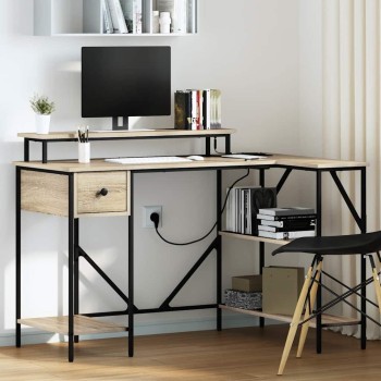 Asztal fiókkal sonoma tölgy 120 x 79 x 86,5 cm faanyag
