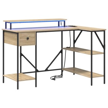 Asztal fiókkal sonoma tölgy 120 x 79 x 86,5 cm faanyag