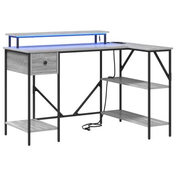 Asztal fiókkal szürke sonoma 120 x 79 x 86,5 cm faanyag