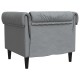 Chesterfield kanapé szék világosszürke 78.5 x 74.5 x 74.5 cm