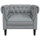Chesterfield kanapé szék világosszürke 78.5 x 74.5 x 74.5 cm