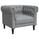 Chesterfield kanapé szék világosszürke 78.5 x 74.5 x 74.5 cm