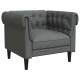 Chesterfield kanapé szék sötétszürke 78.5 x 74.5 x 74.5 cm