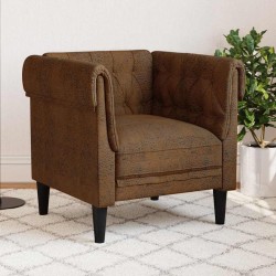 Chesterfield kanapé szék argyle barna 78.5 x 74.5 x 74.5 cm