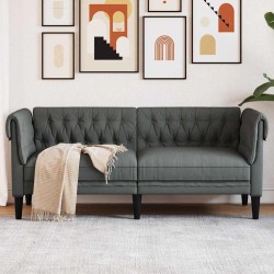 Chesterfield kanapé sötétszürke 182.5 x 74.5 x 74.5 cm szövet
