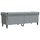 Chesterfield kanapé világosszürke 201.5 x 74.5 x 74.5 cm szövet Chesterfield kanapé világosszürke 201.5 x 74.5 x 74.5 cm szövet