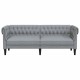 Chesterfield kanapé világosszürke 201.5 x 74.5 x 74.5 cm szövet Chesterfield kanapé világosszürke 201.5 x 74.5 x 74.5 cm szövet