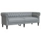 Chesterfield kanapé világosszürke 201.5 x 74.5 x 74.5 cm szövet Chesterfield kanapé világosszürke 201.5 x 74.5 x 74.5 cm szövet