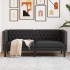 Chesterfield kanapé argyle fekete 174 x 74.5 x 70.5 cm műbőr