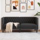 Chesterfield kanapé argyle fekete 174 x 74.5 x 70.5 cm műbőr