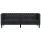 Chesterfield kanapé argyle fekete 194 x 74.5 x 70.5 cm műbőr Chesterfield kanapé argyle fekete 194 x 74.5 x 70.5 cm műbőr
