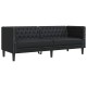 Chesterfield kanapé argyle fekete 194 x 74.5 x 70.5 cm műbőr Chesterfield kanapé argyle fekete 194 x 74.5 x 70.5 cm műbőr