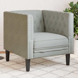 Chesterfield kanapé szék világosszürke 71 x 74.5 x 70.5 cm