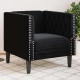 Chesterfield kanapé szék fekete 71 x 74.5 x 70.5 cm bársony