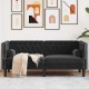Chesterfield kanapé argyle fekete 174 x 74.5 x 70.5 cm bársony