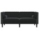 Chesterfield kanapé argyle fekete 174 x 74.5 x 70.5 cm bársony