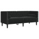 Chesterfield kanapé argyle fekete 174 x 74.5 x 70.5 cm bársony